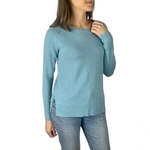 Halogen Cashmere Sweater Women’s Baby Blue Crewneck Side Slit - $30.00, Size L